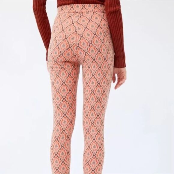 Urban Outfitters Women's Susie Jacquard High Waisted Zip Front Pants Size 4 - Picture 2 of 11